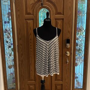 011 Torrid Gray White Striped Adjustable Strap Top